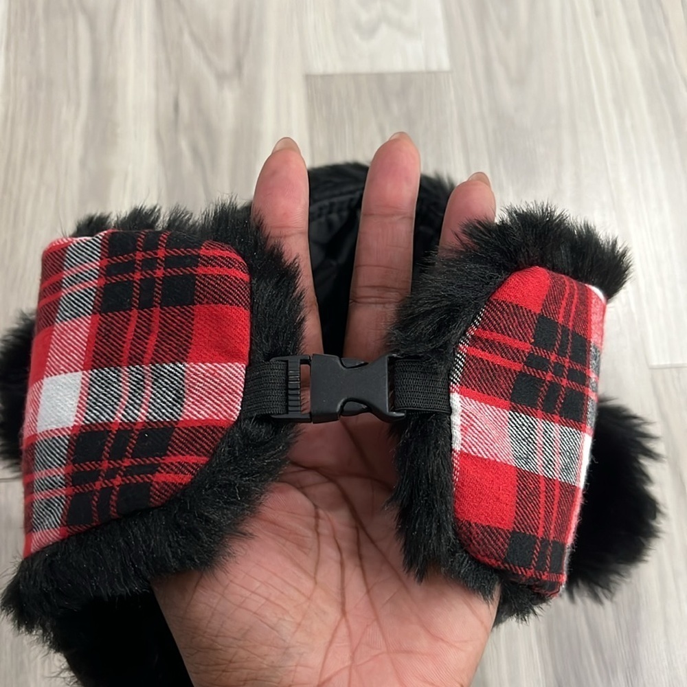 Flow Nissan Trapper Hat Winter Men Women Hat Faux Fur Ear Flap Red Plaid OSFM - Picture 8 of 10